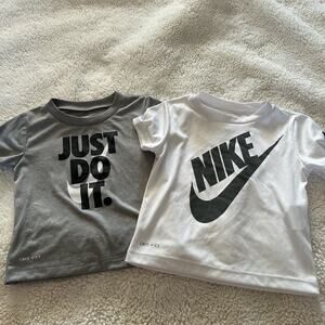 Nike Bundle Baby Boys Graphic T-Shirt Logo Top 24‎ Months Gray/ White